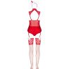Livco Corsetti Fashion - Limpid Snowflakes Lc 90604 Body + Bas + Bandeau De Noël S/M